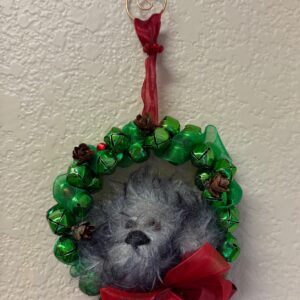 Grey with Black Tip Havanese Wreath Ornament