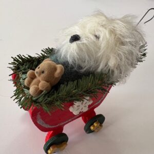 White Havanese Carriage Ornament